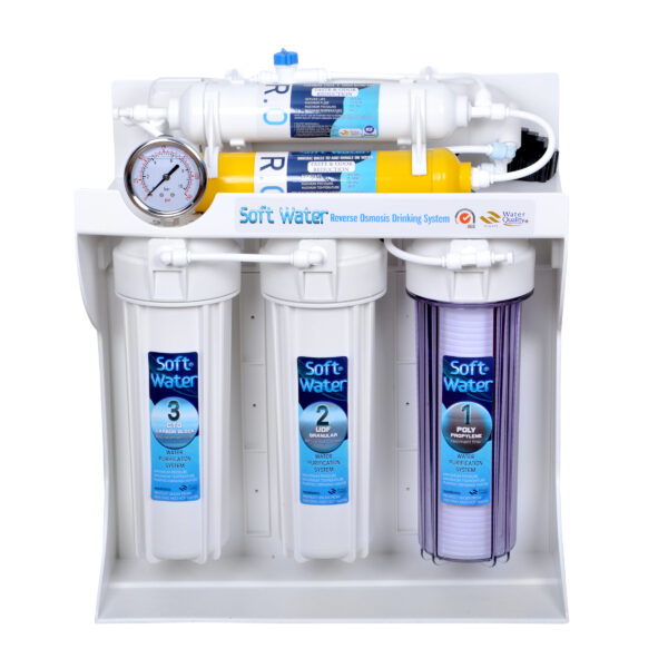 دستگاه تصفیه کننده آب سافت واتر مدل hajibashi-X600N به همراه فیلتر تصفیه کننده آب کد 01 مجموعه 3 عددی